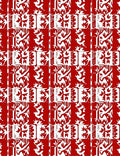 Modern Red White Abstract Tree Elements Rug