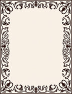 Dark Brown Floral Acanthus Vine Border Rug