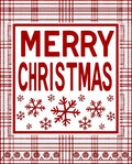 Red Plaid Snowflake Christmas Rug