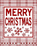 Red Plaid Snowflake Christmas Rug