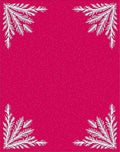 Fuchsia Sprig Border White Snow Flecks Rug