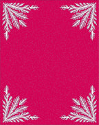 Fuchsia Sprig Border White Snow Flecks Rug