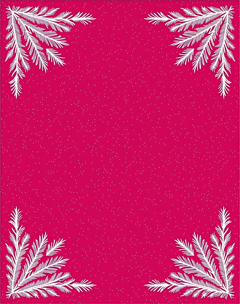 Fuchsia Sprig Border White Snow Flecks Rug