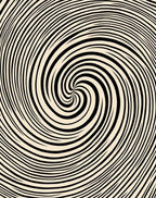 Black Cream Swirl Optical Illusion Rug
