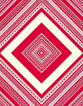 Bold Red Cream Diamond Tiling Rug