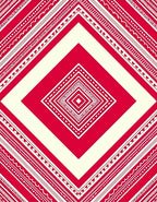 Bold Red Cream Diamond Tiling Rug
