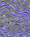 Bold Blue Black Wavy Stripes Rug