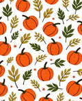 Autumn Orange Pumpkin Leaf Scatter Rug