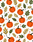Autumn Orange Pumpkin Leaf Scatter Rug