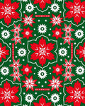 Red White Starburst Floral Medallion Rug