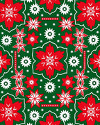 Red White Starburst Floral Medallion Rug