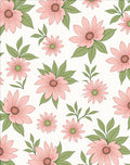 Pink Flower Garden Illustration Rug