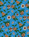 Tropical Zebra Print Botanical Arrangement Rug