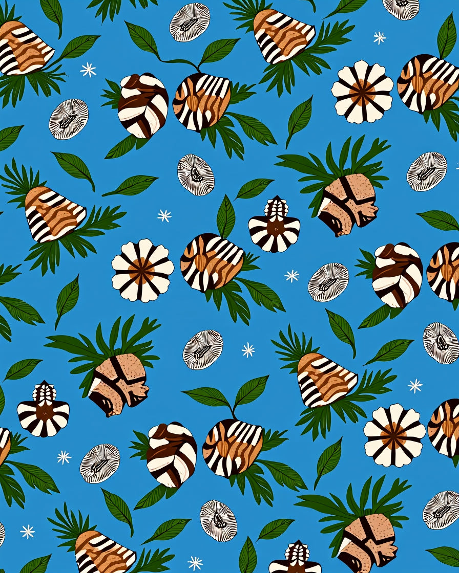 Tropical Zebra Print Botanical Arrangement Rug