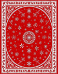 Crimson Snowflake Mandala Frame Rug