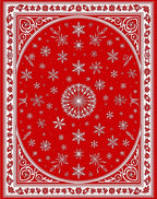 Crimson Snowflake Mandala Frame Rug