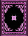 Pink Abstract Floral Black Center Rug