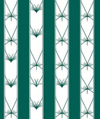 Emerald Green Vertical Botanical Stripe Rug