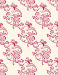 Crimson Rococo Swirl Floral Rug