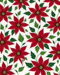 Classic Red Poinsettia Floral Garden Rug