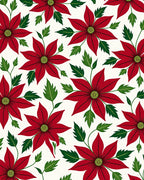 Classic Red Poinsettia Floral Garden Rug