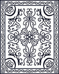 Vintage Black Floral Symmetry Rug