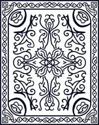 Vintage Black Floral Symmetry Rug