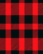 Bold Red Black Gingham Plaid Rug