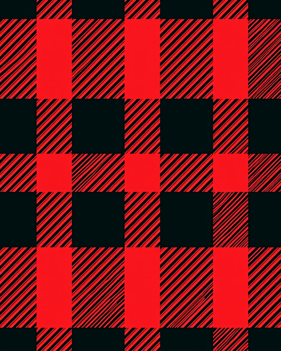 Bold Red Black Gingham Plaid Rug