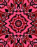 Gothic Pink Black Starburst Kaleidoscope Rug