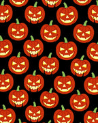 Spooky Orange Jack O Lantern Repeat Rug