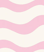 Pastel Pink Wave Stripe Rug