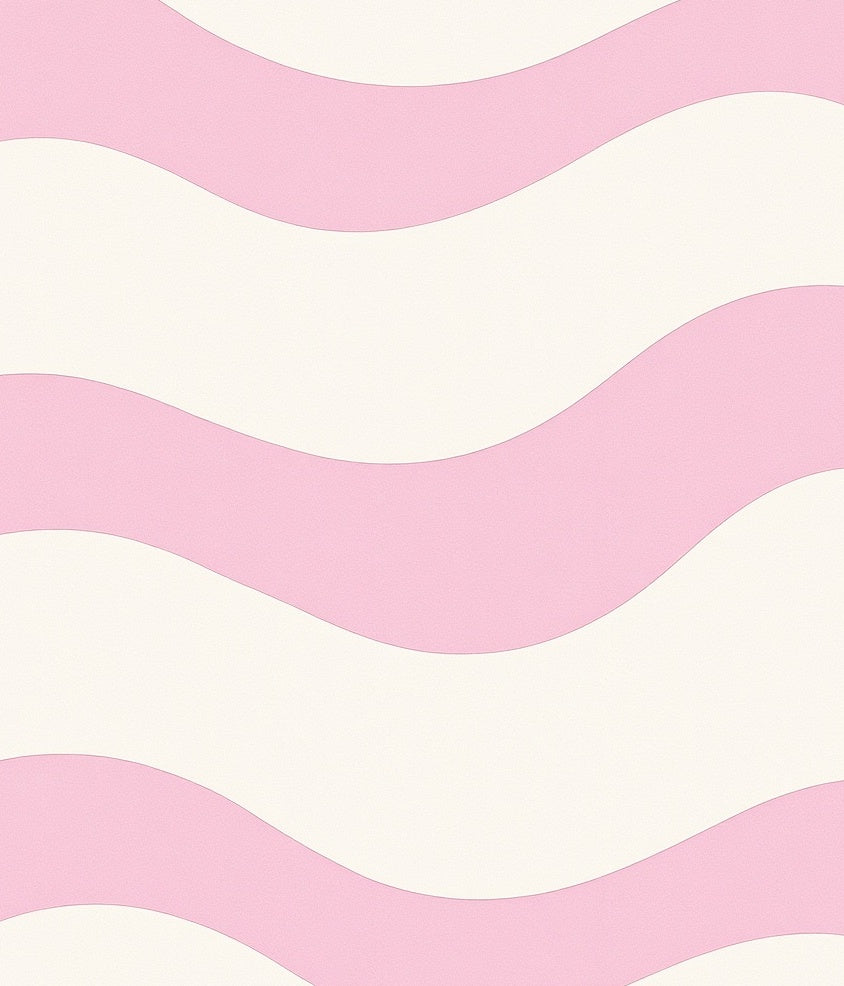 Pastel Pink Wave Stripe Rug