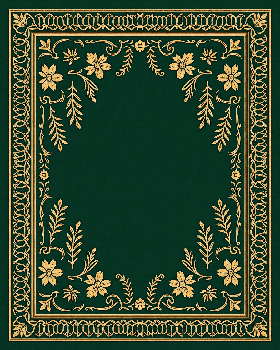 Emerald Green Floral Arabesque Rug