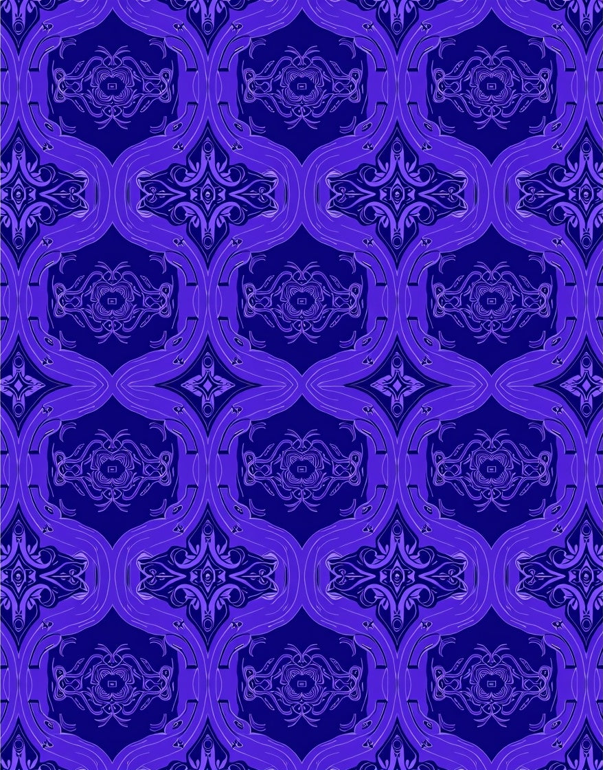 Deep Blue Violet Archway Symmetry Rug