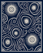 Celestial Starburst Navy Textile Rug
