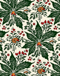 Art Nouveau Green Orange Floral Garland Rug