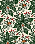 Art Nouveau Green Orange Floral Garland Rug