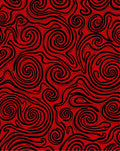 Crimson Black Swirls Abstraction Rug