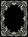 Cream Swirls Floral Laurel Border Rug