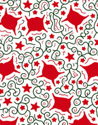 Whimsical Red Star Vine Whimsical Clusters Rug