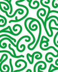 Bright Green Swirl Calligraphy Whimsical Rug