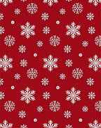 Crimson White Snowflake Winter Scene Rug