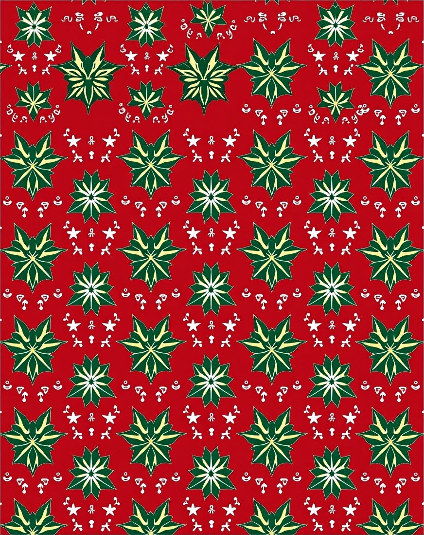 Emerald Green Starburst Red Background Rug
