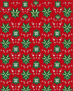 Emerald Green Starburst Red Background Rug