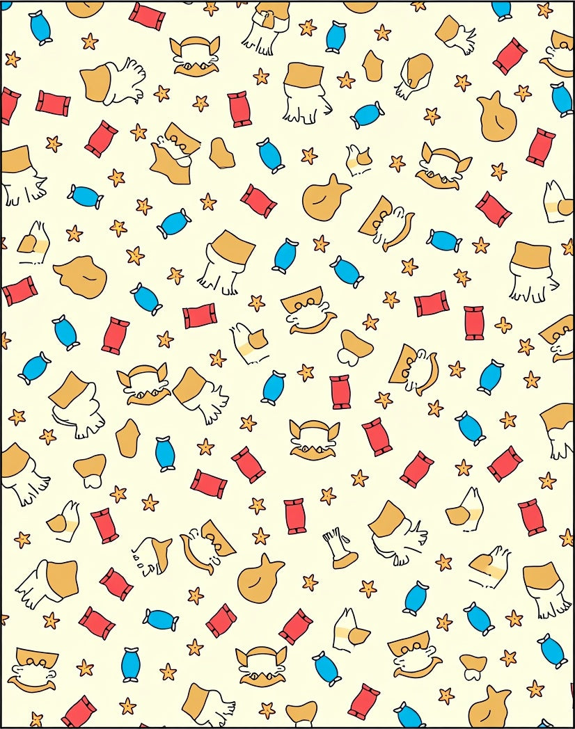Whimsical Tan Orange Cat Characters Rug