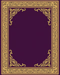 Regal Plum and Gold Floral Border Rug