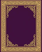 Regal Plum and Gold Floral Border Rug