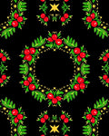Red Berry Holly Garland Wreath Rug