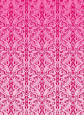 Vibrant Pink Damask Scrollwork Rug